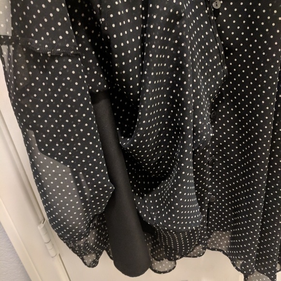 NWOT ELLE Polka Dot Button Up Dress - Picture 3 of 6